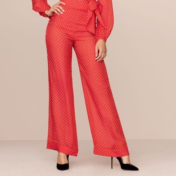 Agent Provocateur PENNIE Trousers NWT Red & White 100% Silk! [U1]